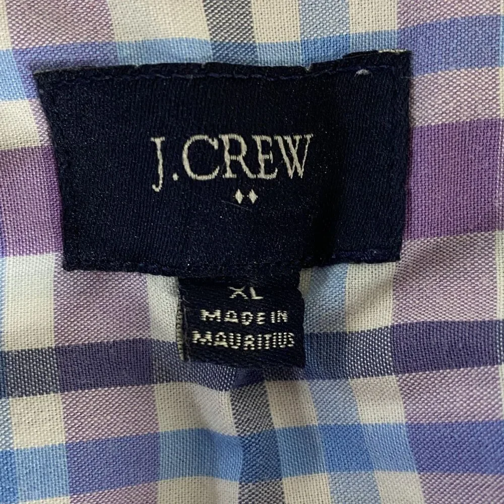 J. Crew Plaid Button Down Long Sleeve Shirt Men's Size XL